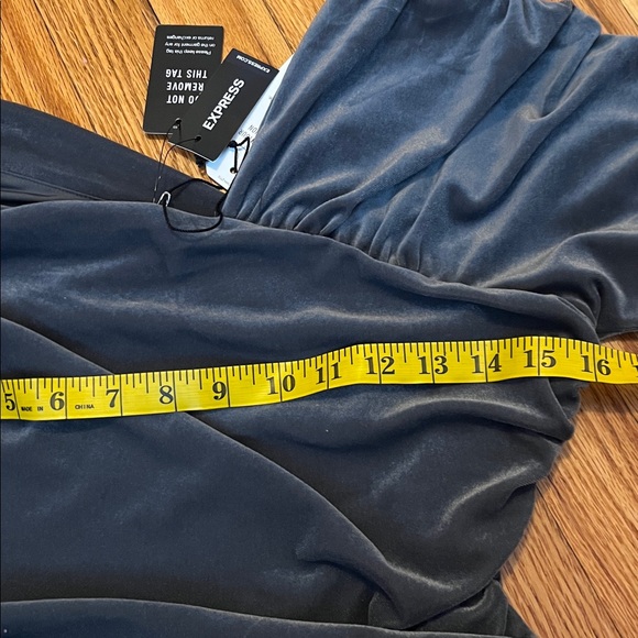 Express Gray Velvet Bodysuit - Picture 4 of 6